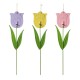 Glitzhome Set of 3 24"H Easter Metal Tulips Yard Stake (KD)