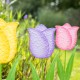 Glitzhome Set of 3 24"H Easter Metal Tulips Yard Stake (KD)