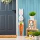 Glitzhome 42“H Easter Wooden Bunny Welcome Porch Sign