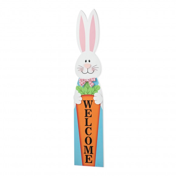 Glitzhome 42“H Easter Wooden Bunny Welcome Porch Sign