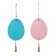 Glitzhome Set of Two 17"H Easter Wooden Eggs Door Hanger