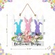 Glitzhome 14"L Easter Wooden Bunny Fence Door Hanger