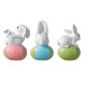 Glitzhome 4.5"H Set of Three Easter Resin Bunny Table Decor