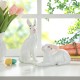 Glitzhome Set of Two 9.75"H Easter Resin Bunny Table Decor