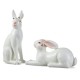 Glitzhome Set of Two 9.75"H Easter Resin Bunny Table Decor