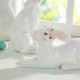 Glitzhome Set of Two 9.75"H Easter Resin Bunny Table Decor