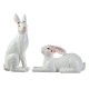 Glitzhome Set of Two 9.75"H Easter Resin Bunny Table Decor