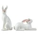 Glitzhome Set of Two 9.75"H Easter Resin Bunny Table Decor