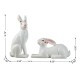 Glitzhome Set of Two 9.75"H Easter Resin Bunny Table Decor