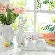 Glitzhome Set of Two 9.75"H Easter Resin Bunny Table Decor