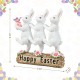 Glitzhome 9.25"H Easter Resin Triple Bunny Table Decor