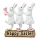 Glitzhome 9.25"H Easter Resin Triple Bunny Table Decor