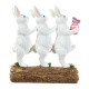 Glitzhome 9.25"H Easter Resin Triple Bunny Table Decor