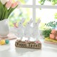 Glitzhome 9.25"H Easter Resin Triple Bunny Table Decor