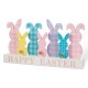 Glitzhome 11.75"L Easter Wooden Bunny Family Table Decor