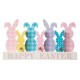 Glitzhome 11.75"L Easter Wooden Bunny Family Table Decor