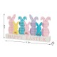 Glitzhome 11.75"L Easter Wooden Bunny Family Table Decor