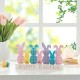 Glitzhome 11.75"L Easter Wooden Bunny Family Table Decor