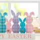 Glitzhome 11.75"L Easter Wooden Bunny Family Table Decor