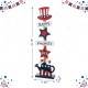 Glitzhome 35.75"H Patriotic Americana Wooden Top Hat Porch Sign (KD)