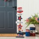 Glitzhome 35.75"H Patriotic Americana Wooden Top Hat Porch Sign (KD)