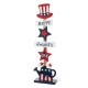 Glitzhome 35.75"H Patriotic Americana Wooden Top Hat Porch Sign (KD)