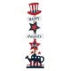 Glitzhome 35.75"H Patriotic Americana Wooden Top Hat Porch Sign (KD)