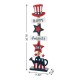 Glitzhome 35.75"H Patriotic Americana Wooden Top Hat Porch Sign (KD)