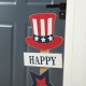 Glitzhome 35.75"H Patriotic Americana Wooden Top Hat Porch Sign (KD)