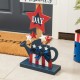 Glitzhome 35.75"H Patriotic Americana Wooden Top Hat Porch Sign (KD)