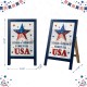 Glitzhome 24"H Patriotic Americana Wooden Easel Porch Decor