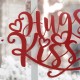 Glitzhome 17.75"L Valentine's Metal "Hugs& Kisses" Wall Decor