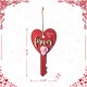 Glitzhome 14'"H  Valentine's Wooden Key-shaped Door Hanger