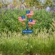 Glitzhome 42"H Patriotic Americana Metal Flags Yard Stake (KD)