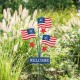 Glitzhome 42"H Patriotic Americana Metal Flags Yard Stake (KD)