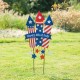 Glitzhome 30"H Patriotic Americana Firecracker Yard Stake or Wall Décor (KD, Two Function)