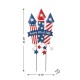 Glitzhome 30"H Patriotic Americana Firecracker Yard Stake or Wall Décor (KD, Two Function)