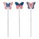 Glitzhome 24"H Set of 3 Patriotic Americana Metal Butterflies Yard Stake (KD)