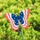 Glitzhome 24"H Set of 3 Patriotic Americana Metal Butterflies Yard Stake (KD)