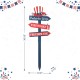 Glitzhome 36"H Patriotic Americana Wooden Top Hat Word Sign Yard Stake (KD)