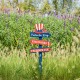 Glitzhome 36"H Patriotic Americana Wooden Top Hat Word Sign Yard Stake (KD)