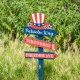 Glitzhome 36"H Patriotic Americana Wooden Top Hat Word Sign Yard Stake (KD)