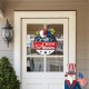 Glitzhome 14"D Patriotic Americana Wooden Round Sign Door Hanger