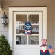 Glitzhome 15.75"H Patriotic Americana Wooden Word Sign Door Hanger