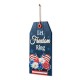 Glitzhome 15.75"H Patriotic Americana Wooden Word Sign Door Hanger