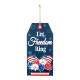 Glitzhome 15.75"H Patriotic Americana Wooden Word Sign Door Hanger