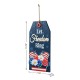 Glitzhome 15.75"H Patriotic Americana Wooden Word Sign Door Hanger