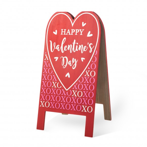 Glitzhome 24"H Valentine's Double Side Wooden Easel Porch Decor(KD)