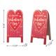 Glitzhome 24"H Valentine's Double Side Wooden Easel Porch Decor(KD)