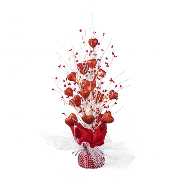Glitzhome 21"H Lighted Valentine's Heart Table Tree